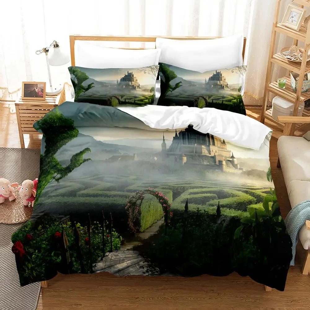 

Научная фантастика Заколдованный замок Комплект постельного белья Мальчики Девочки Полуторный Двуспальный Размер Пододеяльник Наволочка Кровать Дети Взрослые Домашний Текстиль 70x133cm 2pcs