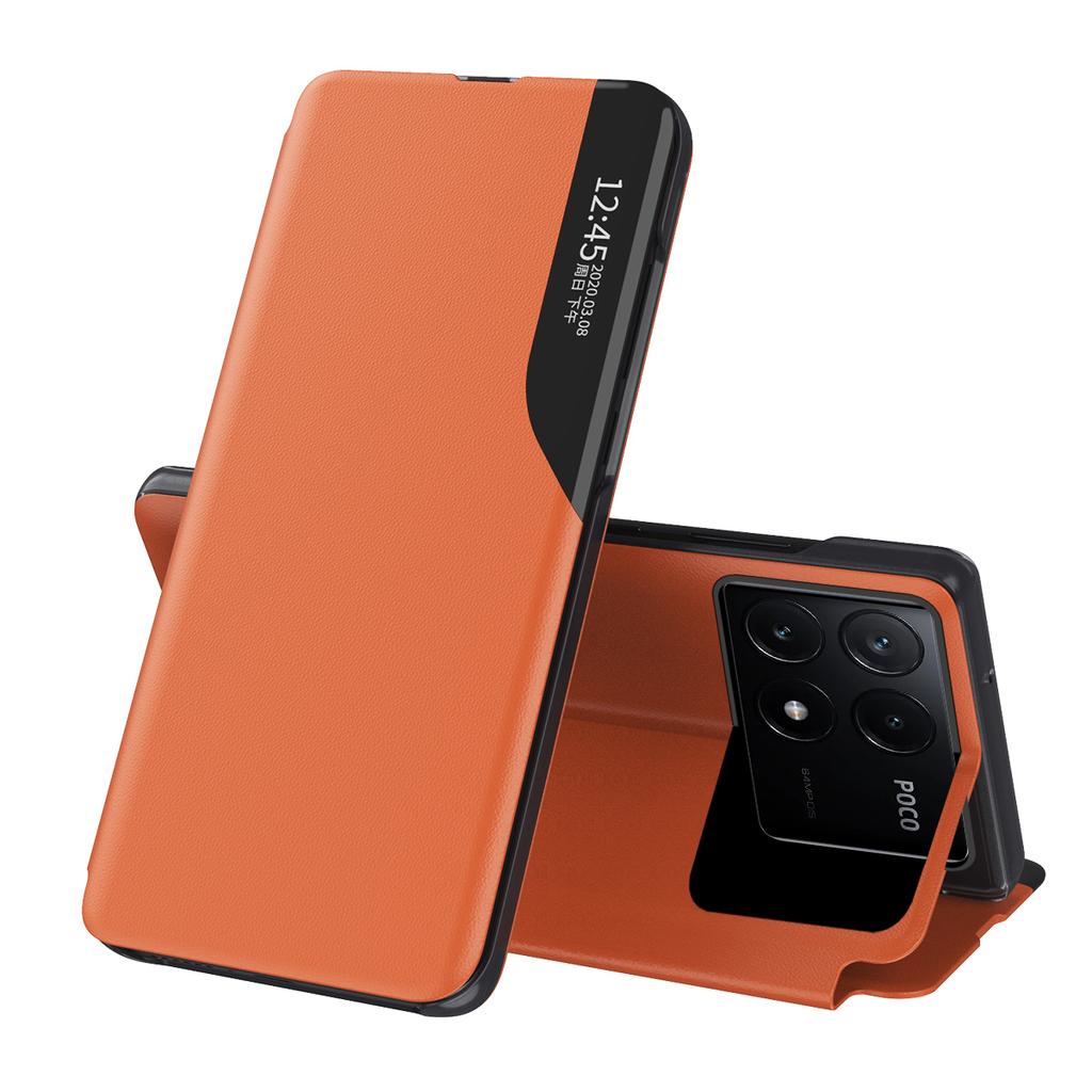 For Xiaomi Poco F6 Pro 5G/Redmi K70 5G/K70 Pro 5G Leather Case Stand Phone Cover with View Window