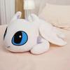 Viral Cartoon Night Fury Plush Toy Stuffed Animal Pillow, Toothless Dragon Plushie, Ultra-Soft PP Cotton Filling, 40/60/80/100cm, White & Black