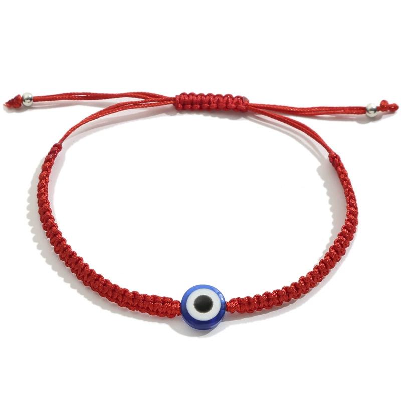 12pcs/set Blue Eye Charms Bracelet for Women Men Adjustable Red Rope Braid Chain String Bracelet Fashion Zircon