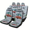 Happy Camper Designed Car Seat Cover Set For Most Cars, High-quality Comfortable Car Seat Protector Covers Full Set, Universal C