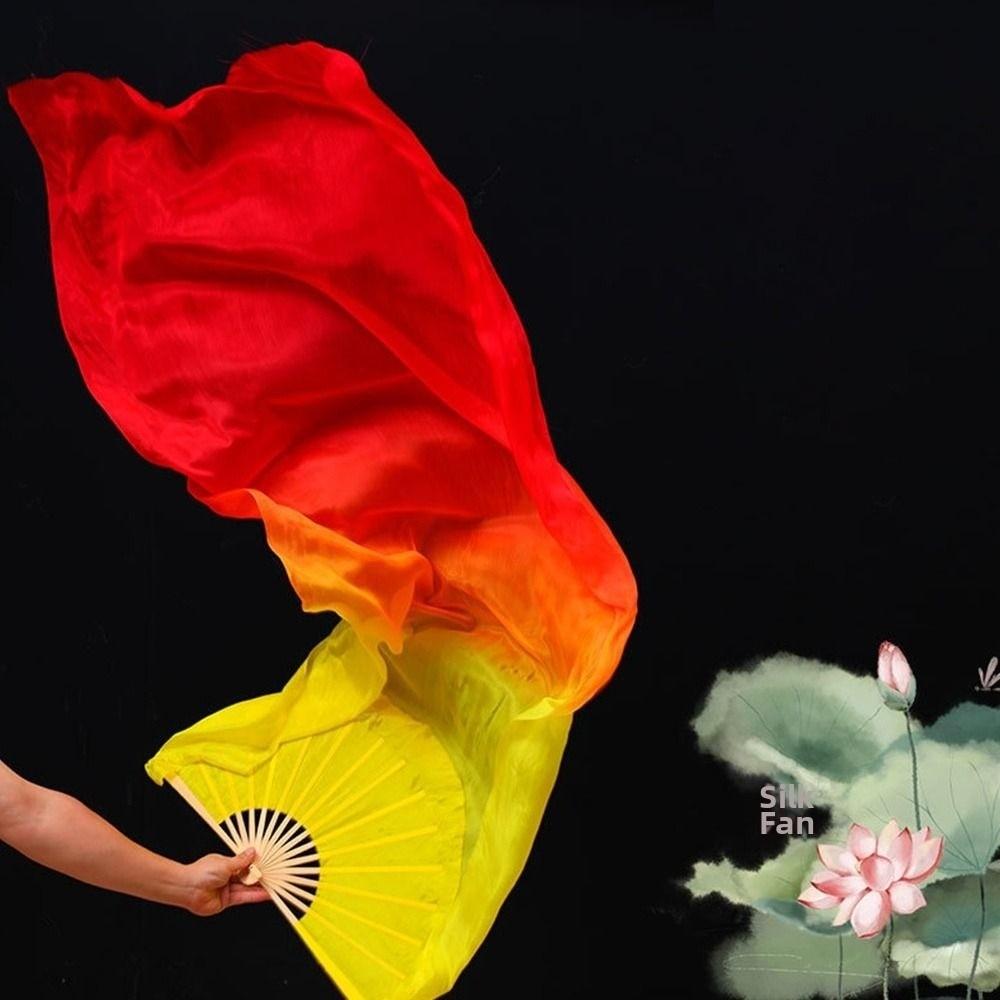 120/150/180cm Gradient Color Dancer Fan Right&Left Hands Rayon Silk Fans