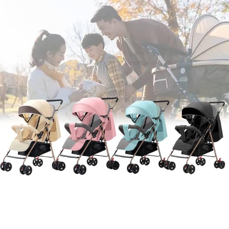 Stroller Kids Ultra Lightweight Foldable Convertible Seat One Button Rotation