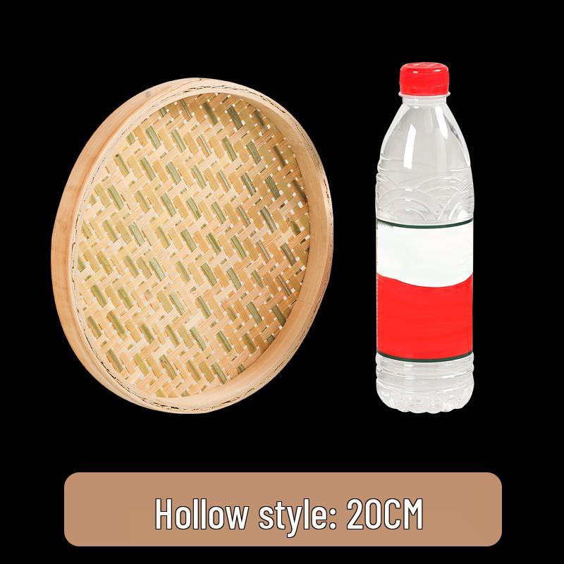 Round Bamboo Weaving Tray: Fine Mesh Sieve, Drying & Draining Basket, Decorative Sample Plate