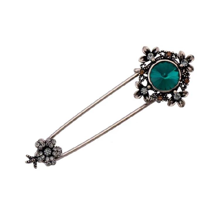 

Retro Brooch Pins Jewelry Brooch Creative Scarf Pin Flower Brooch Lapel Pin Safety Pins Brooch зелений