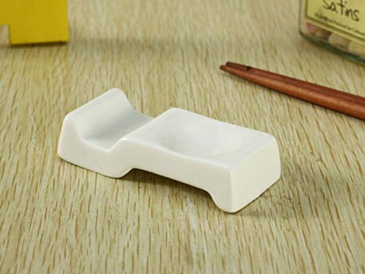 Nishida Glossy White Spoon and Chopstick Rest 150015 (Type 4)