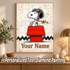Snoopy Peanuts Custom Name Text 5D Diamond Painting Kit DIY Full Drill Diamond Art Decoration