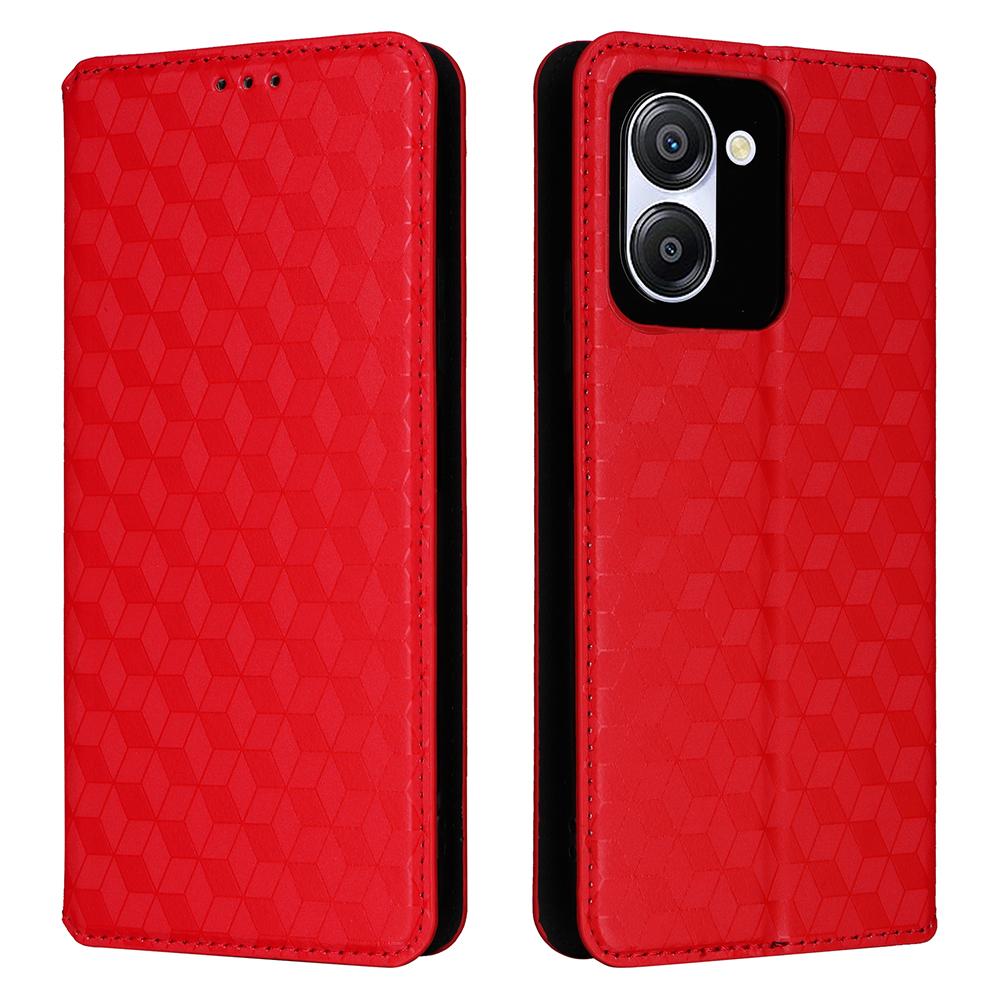 For Blackview Color 8 Magnetic Closure Phone Case Rhombus Imprinted Wallet Card Holder Cover