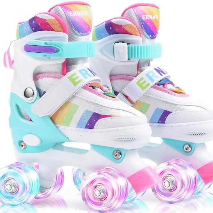 Children's Double Row Beginner Roller Skates Set for Boys and Girls