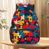 Colorful Autism Awareness Black Hand 2 Outdoor Sports Backpack, Travel Backpack, Adjustable Comfortable Shoulder Strap Sport Bac