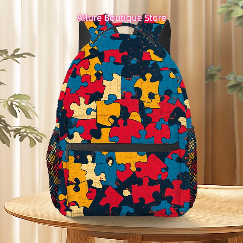 Colorful Autism Awareness Black Hand 2 Outdoor Sports Backpack, Travel Backpack, Adjustable Comfortable Shoulder Strap Sport Bac