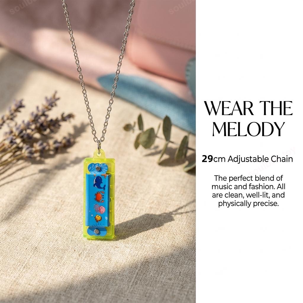 10Pcs Mini Necklace Harmonica Birthday Party Wedding Guest Gifts School Gift Pack Carnival Christmas Cartoon Sound Toy