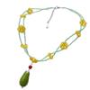 Minority Design Handmade Beaded Necklace New Chinese Style Ceramics Pendant Necklace  Women
