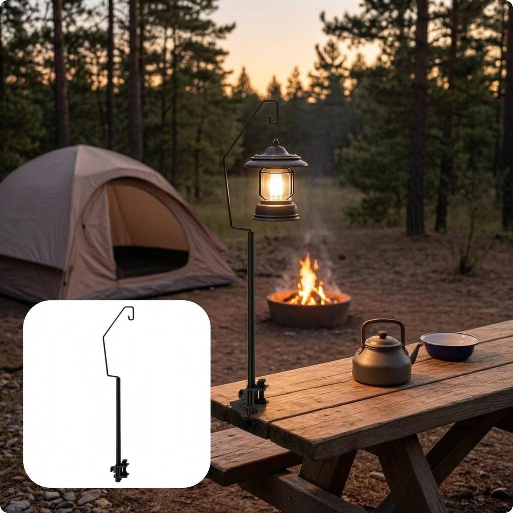 Portable Camping Lamp Stand Lightweight Hanging Hook for Campers