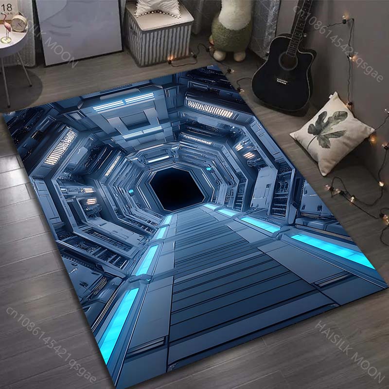 3D Kober s potiskem poklopu vesmírné lodi pro ložnici obývací pokoj noční stolek pohovku podlahová rohož moderní domácí dekorace kusový koberec velká velikost