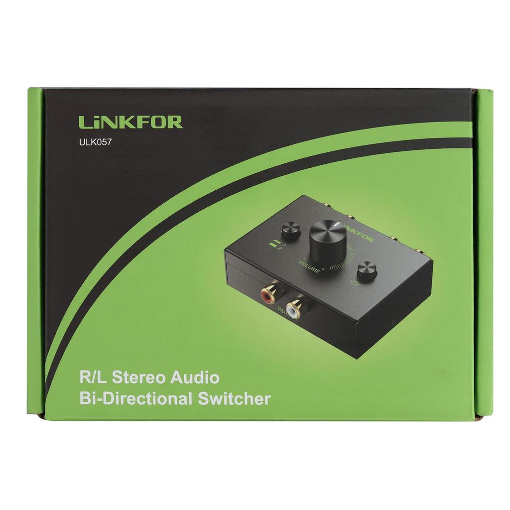 LiNKFOR Stereo Audio 2 Output 1 Bidirectional RCA Stereo Audio No Power Supply RCA Cable Compatible with DVD Stereo CD R/L Switcher, Inputs/1 /