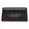 47cm Paulownia Wood Tray Black with Red Lacquerware Made In Japan J-kitchens (for Kaiseki) - Top, Non-Slip, (ABS Resin) -