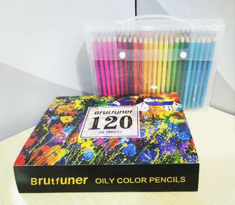 Brutfuner 48/72/120/160 Colors High Quality Oily Colored Pencils Set Oil HB Drawing For School Student Gifts Art Supplies