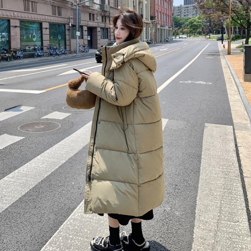 FiveFive Varm Vinter Rosa Hette Lang Dame Parkas Tykk Bomullspolstret Vindtett Parkas Overfrakk Casual Løs Snøbekledning