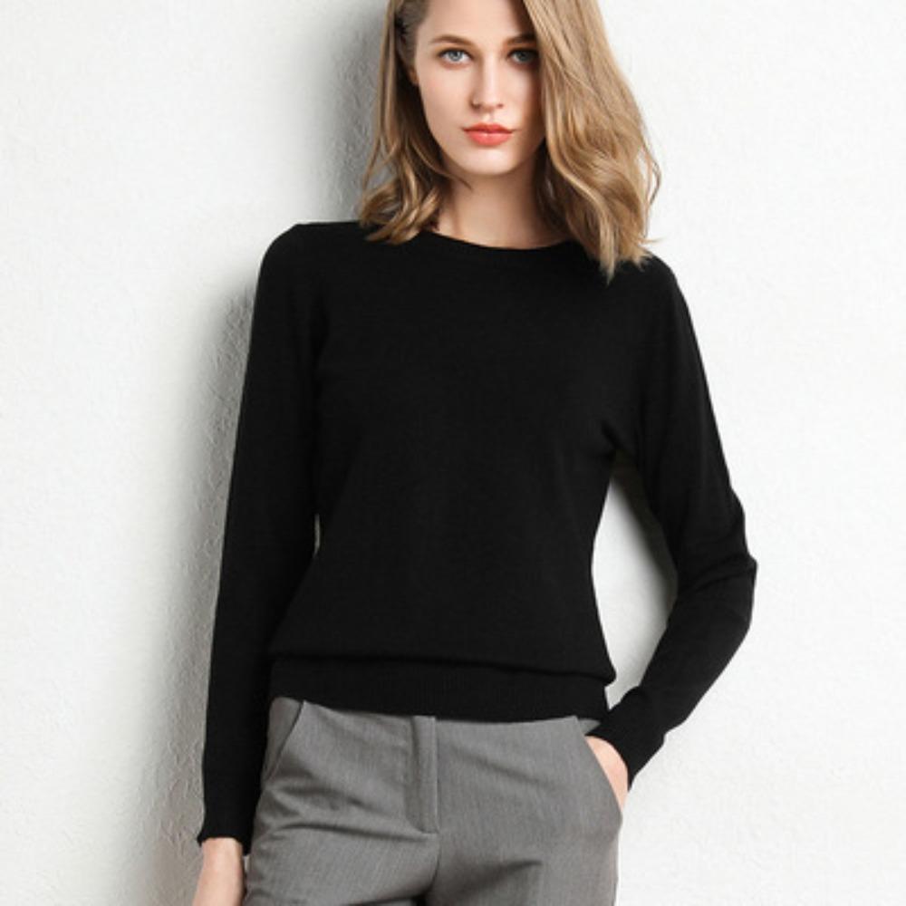 Herbst Winter Neues Rundhals Langarm Damen Stricktop Übergröße Pullover Pullover Unter- und Oberbekleidung Basisschicht
