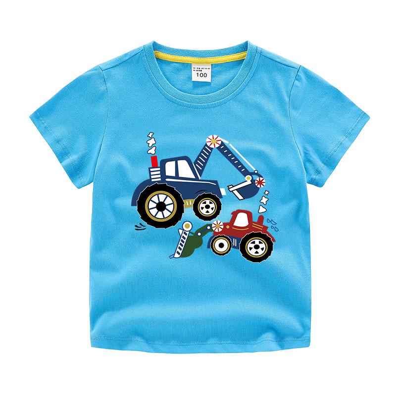 New Boys' Pure Cotton Short-Sleeve Printed T-Shirt - Round Neck Summer Top