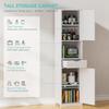 Tall Bathroom Storage Cabinet, 64”H Narrow Storage Unit for Small Spaces, Freestanding Modern Cabinet with Adjustable Shelves