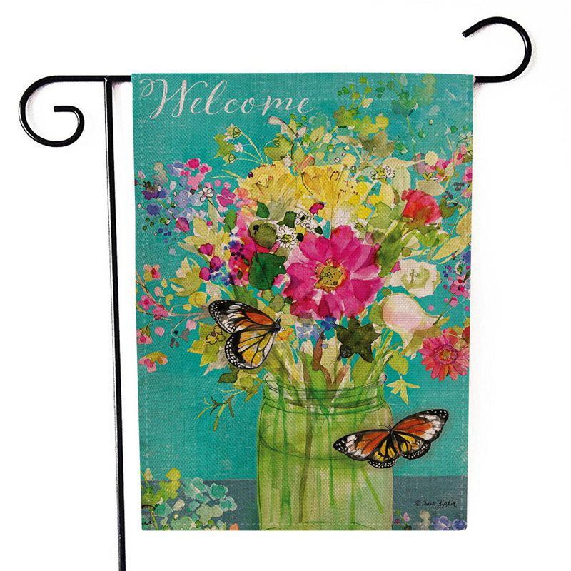 Charmante Bienen-Blumen-Gartenfahne: Stilvolle Outdoor-Dekoration Anhänger