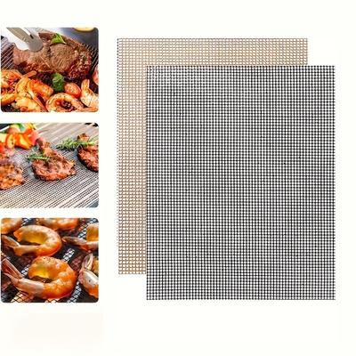 Non Stick Mesh Grill Mat 30x40cm Cuttable BBQ Mesh Sheet for Outdoor Cooking Reusable Easy Clean Grilling Accessories