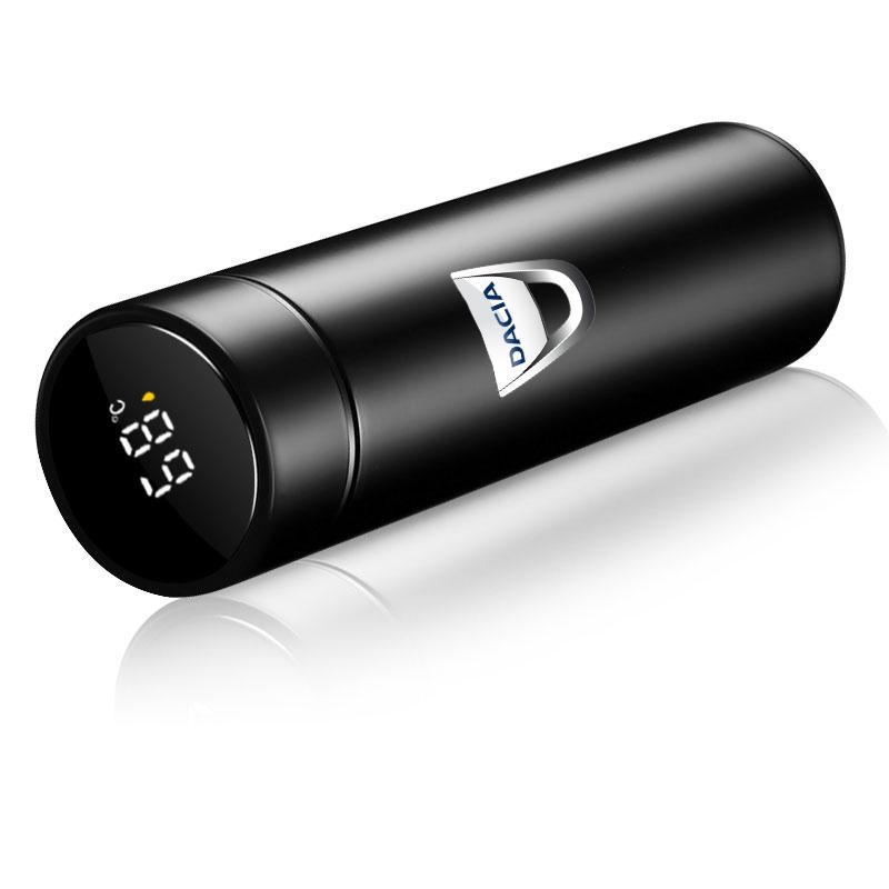 500ml Stainless Steel Car Emblem Intelligent Temperature Cup Coffee Cup For Renault Dacia Koleos Clio Laguna 2 Megane 2 3 Duster Logan