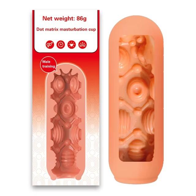 MELEON Sexuální hračka pro muže s kelímkem na masturbaci pro muže Měkký TPE penisový návlek na odložení cvičení na penis Produkty pro dospělé