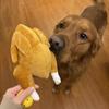 Pet Dog Roast Chicken Plush Squeaky Stuffed Toys Chew-resistant Chew Toy Teeth Cleaning Toy Pet