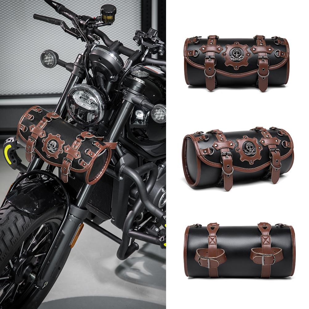 European-American Punk Harley Motorcycle Waterproof Front Bag with Contrast Design