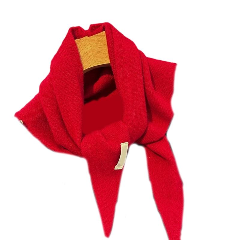 Wool Knit Triangle Scarf For Women Delivering Warmth And Wind Protective In Winter For Commuting