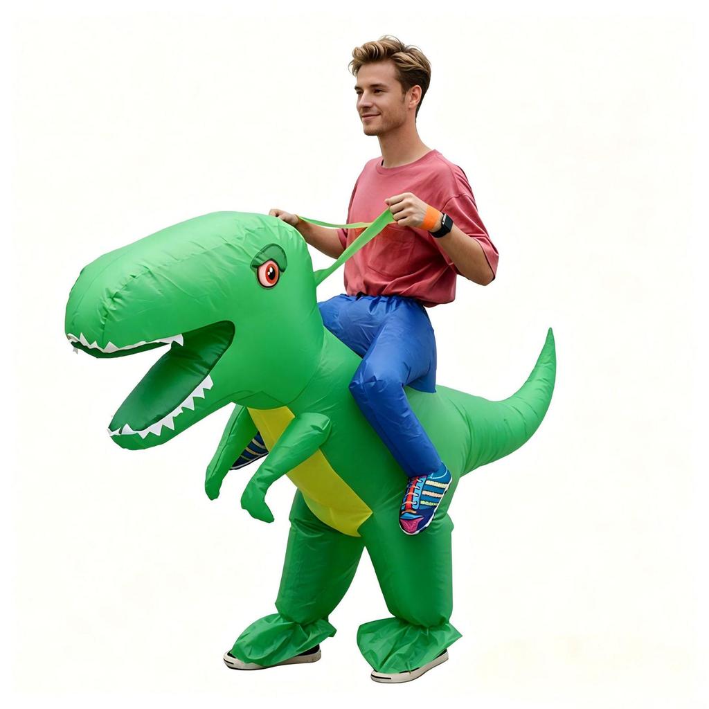 Aufblasbares Dinosaurier-Fahrradkostüm – Lustige Requisite für Partys & Cosplay