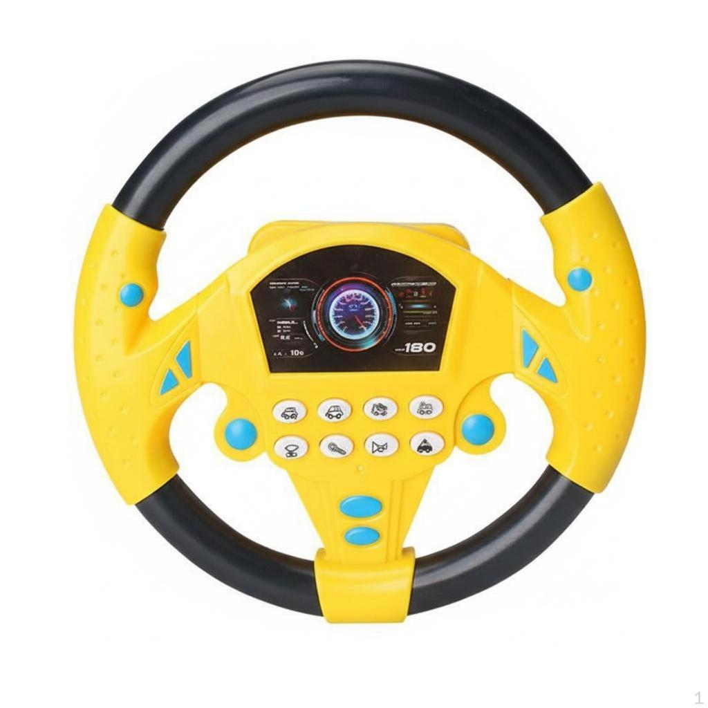 Simulated Steering Wheel Toy TwoColor Driving Colorful Dashboard for Children