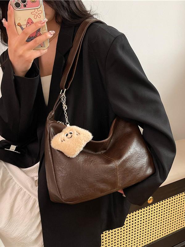2025 Women's Retro High-End Crossbody Tote: Large-Capacity Fashion Underarm Bag for Commute