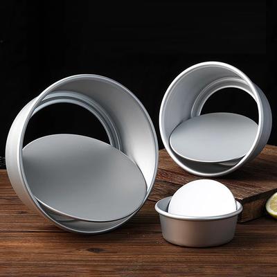 Aluminum Alloy Round Cake Pan Set 2/4/6/8 Inch with Removable Bottom Chiffon Cake Mold Mould Tin Bakeware Tool for Home Baking