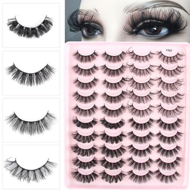 Lashie - Doll Eye Multipack False Eyelashes (Various Designs) Y707 - 20 Pair - Black - One Size