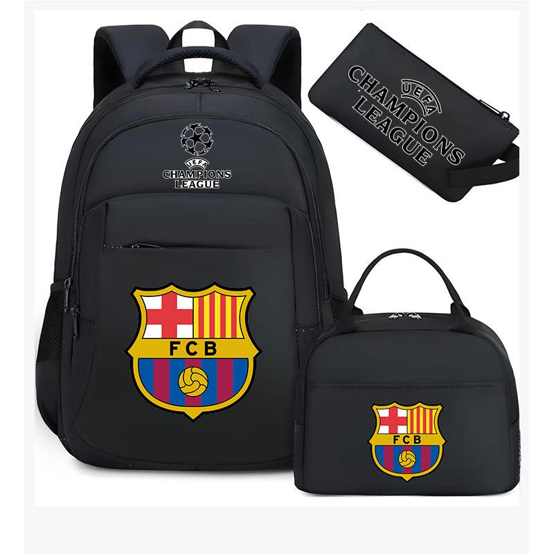 Kids Soccer Backpack Large Capacity School Bags Set of 3 Fan Gear for Boys Girls Waterproof Durable