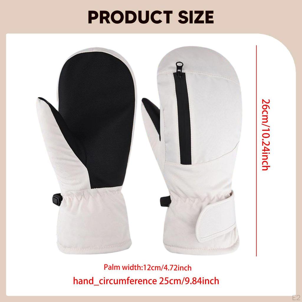 Winter Ski Mittens Adults Snow Mitts for Men Women Warm and Thick Gloves Snowboard