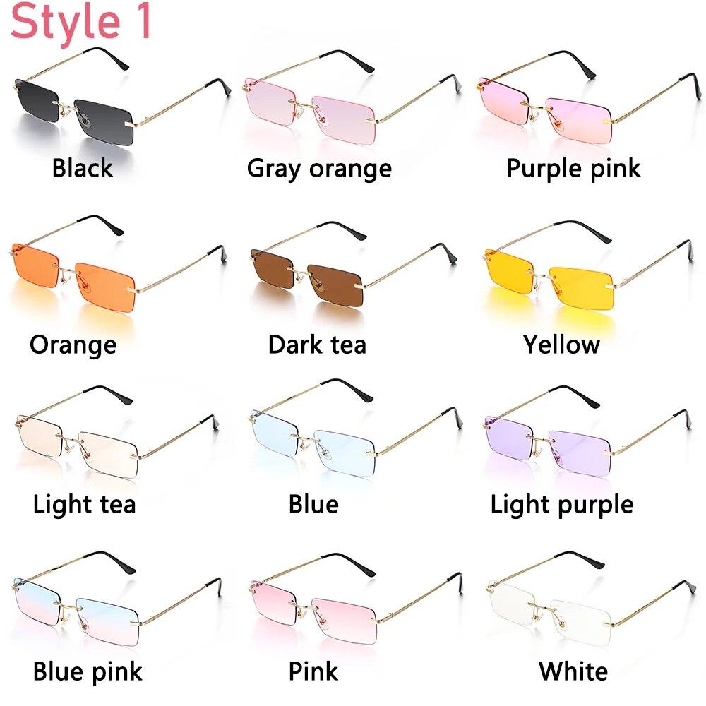 1PC Vintage Rectangle Sunglasses Luxury Gradient Eyewear Unisex Fashion Designer Sun Glasses UV400 Protection Eyeglasses