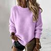 Women's Color Casual Neck Knit Sweater Top for Everyday Wear