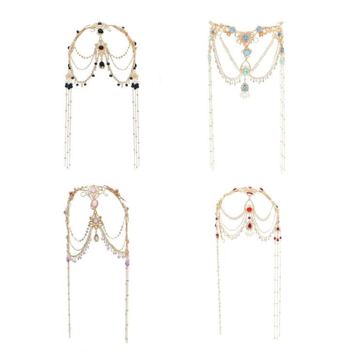 Elegant Hair Jewelry with Shimmering Pendant Exquisite Fringes Head Accessory for Modern Fashion Enthusiasts