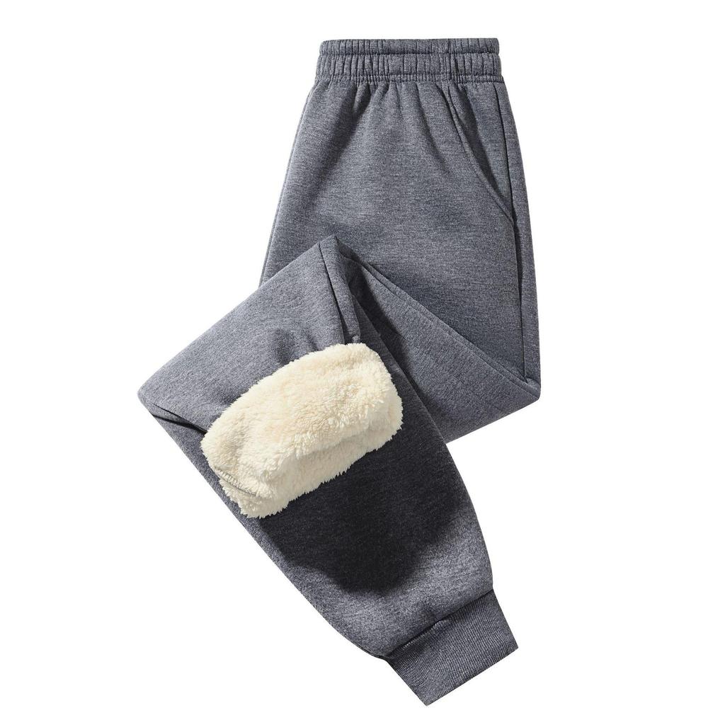 Europäische Herren-Tapered-Sweatpants aus Lammwolle: Winter Dicke, Warme, Lässige Sporthosen