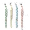 Stainless Steel Precision Tweezers Anti-static Lashes Extension Tweezer  Sticker Application
