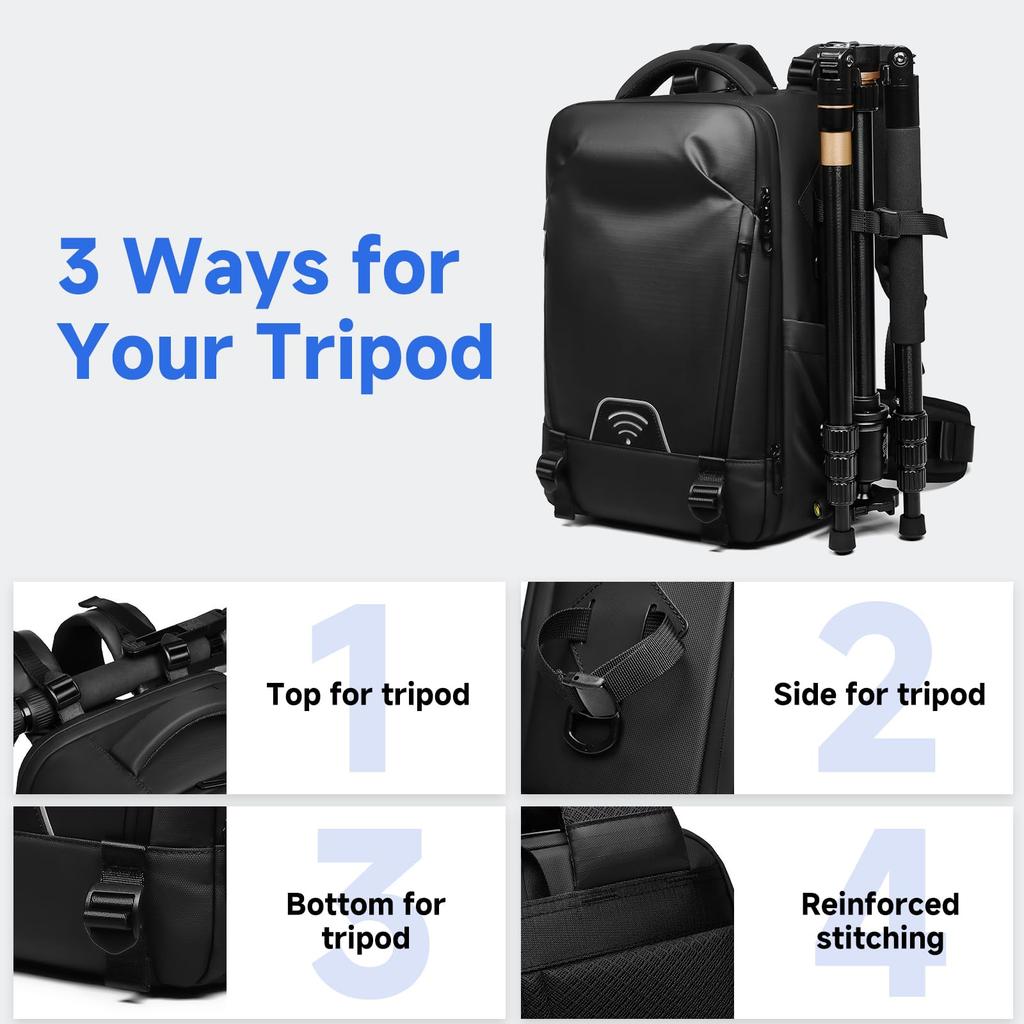 Camera Bag Large Capacity Side Compatible with DSLR and Adjustable Photography Bag [Sea choice] Backpack, Expandable, 20L+2L, Access, Cameras,