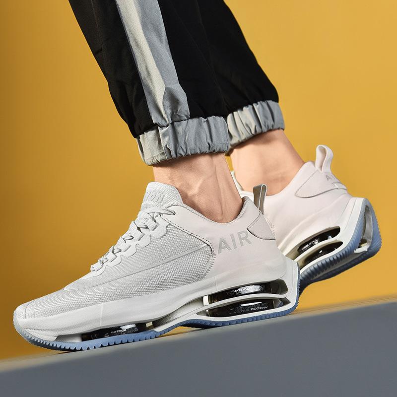 Fashion Double Layer Air Cushion Shoes for Men Outdoor Training Casual Sneakers Shock Absorption Sports Shoes Breathable Mesh Men Shoes