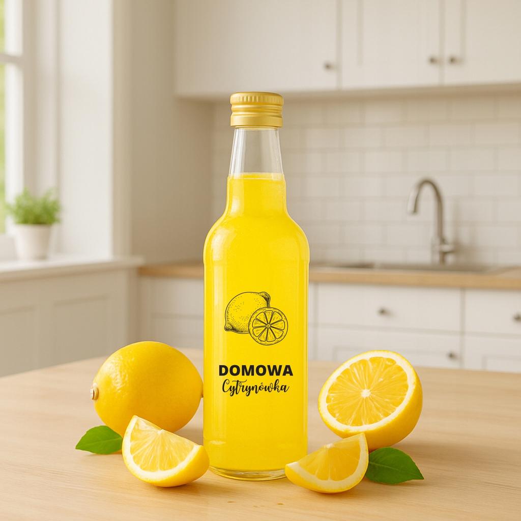 MONOPOL Bottle 500ml with LEMON PRINT, 0.5l Glass Bottles for Vodka