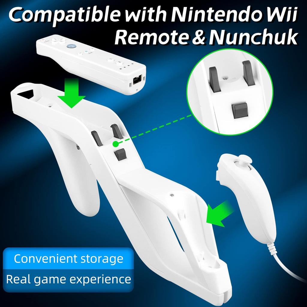 Light Gun Attachment for Nintendo Wii Remote Nun Chuck Shoot Sport Games