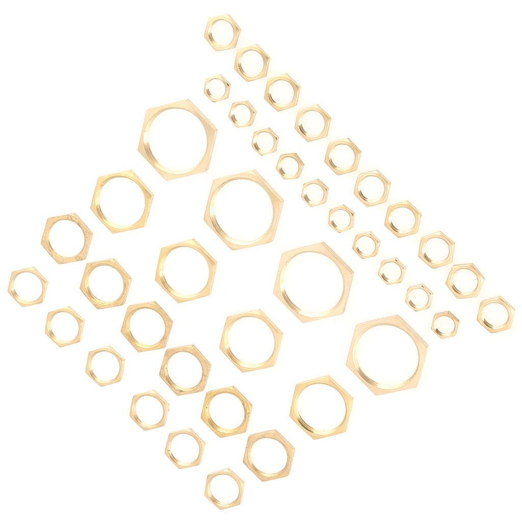 40pcs G18 G14 G38 G12 G34 G1 Thread Pipe Fitting Brass Hex Lock Nuts Thin Nut